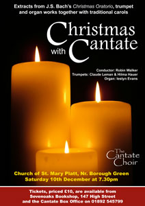 Poster for Christmas with Cantate concert