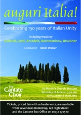 Poster for Auguri Italia concert in June 2011