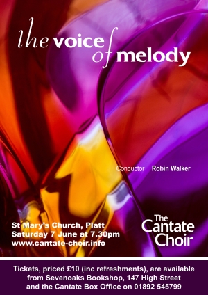 Poster from Cantate Choir's June 2008 concert, The Voice of Melody
