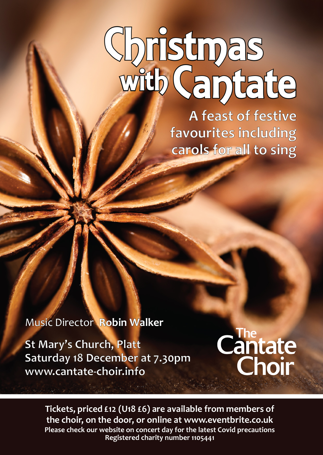 Christmas with Cantate concert poster, December 2021